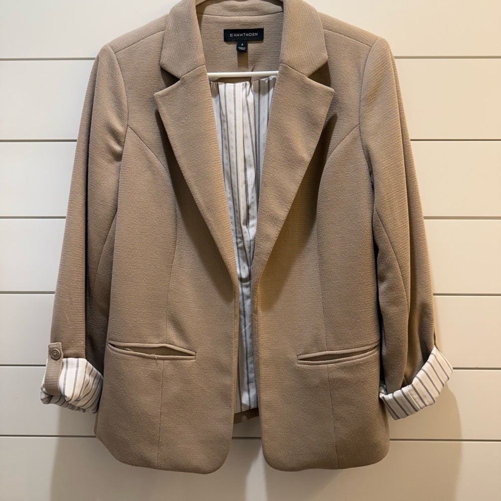 41 Hawthorn Camel Tan Open-Front Blazer